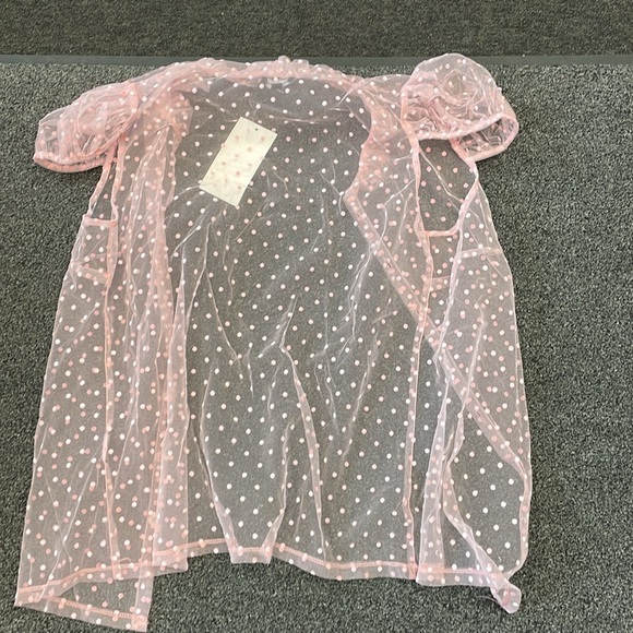 Callipygian sheer pink dots blouse size 8 NWT - Picture 3 of 4